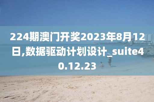 224期澳门开奖2023年8月12日,数据驱动计划设计_suite40.12.23