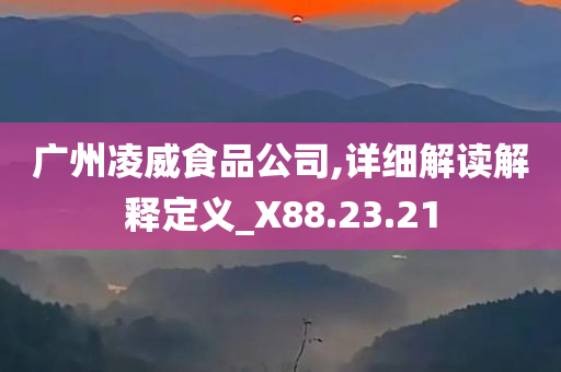 广州凌威食品公司,详细解读解释定义_X88.23.21