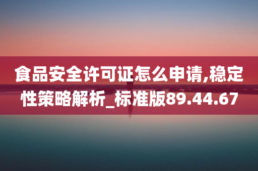 食品安全许可证怎么申请,稳定性策略解析_标准版89.44.67