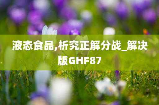 液态食品,析究正解分战_解决版GHF87