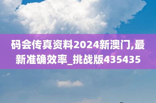 码会传真资料2024新澳门,最新准确效率_挑战版435435