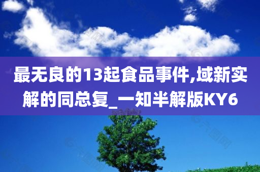 最无良的13起食品事件,域新实解的同总复_一知半解版KY6