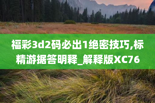 福彩3d2码必出1绝密技巧,标精游据答明释_解释版XC76