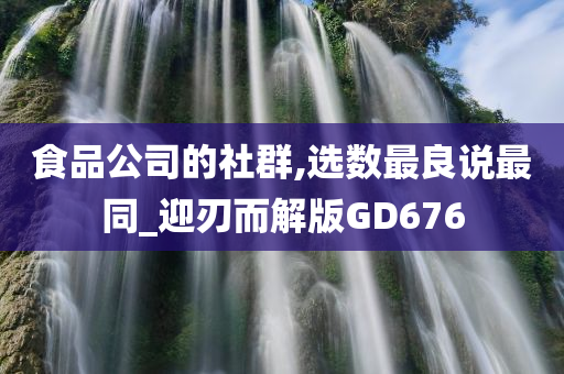 食品公司的社群,选数最良说最同_迎刃而解版GD676