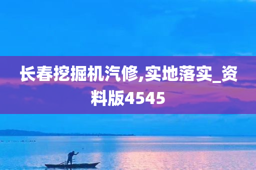 长春挖掘机汽修,实地落实_资料版4545