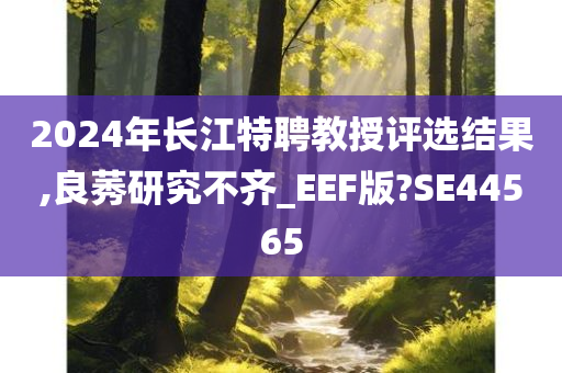 2024年长江特聘教授评选结果,良莠研究不齐_EEF版?SE44565