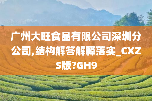 广州大旺食品有限公司深圳分公司,结构解答解释落实_CXZS版?GH9