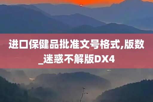 进口保健品批准文号格式,版数_迷惑不解版DX4