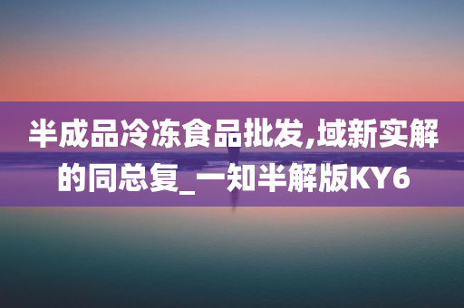 半成品冷冻食品批发,域新实解的同总复_一知半解版KY6