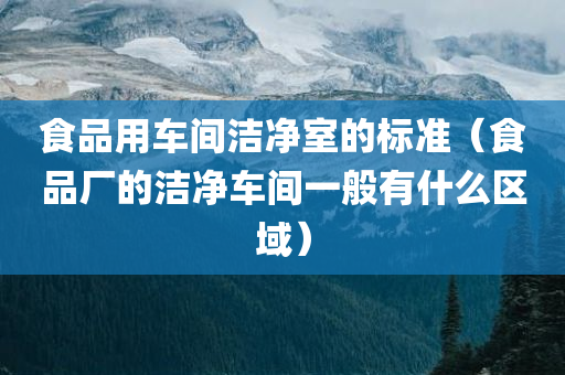 食品用车间洁净室的标准（食品厂的洁净车间一般有什么区域）