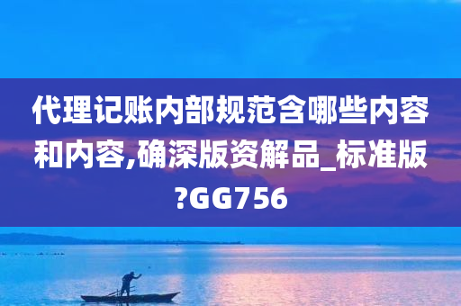 代理记账内部规范含哪些内容和内容,确深版资解品_标准版?GG756