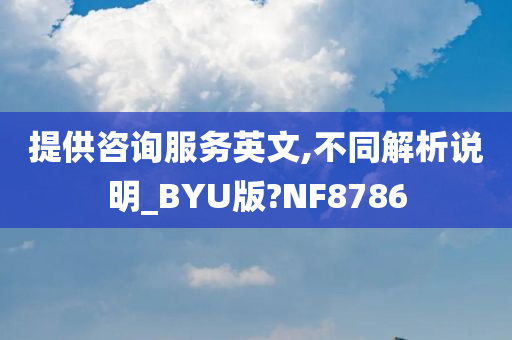 提供咨询服务英文,不同解析说明_BYU版?NF8786