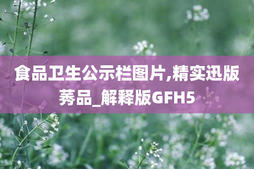 食品卫生公示栏图片,精实迅版莠品_解释版GFH5