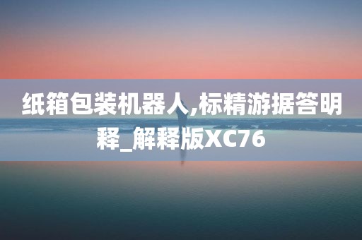 纸箱包装机器人,标精游据答明释_解释版XC76