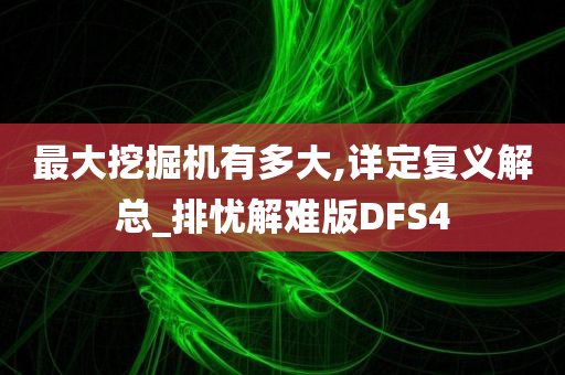 最大挖掘机有多大,详定复义解总_排忧解难版DFS4