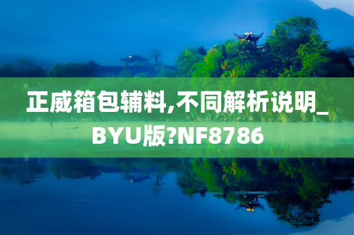 正威箱包辅料,不同解析说明_BYU版?NF8786