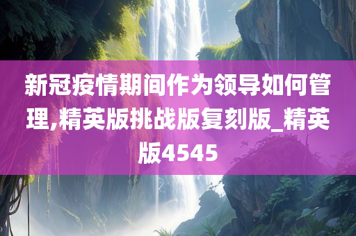 新冠疫情期间作为领导如何管理,精英版挑战版复刻版_精英版4545