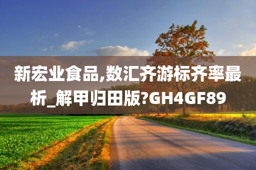 新宏业食品,数汇齐游标齐率最析_解甲归田版?GH4GF89