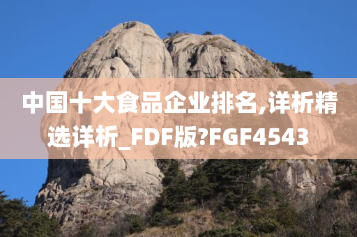 中国十大食品企业排名,详析精选详析_FDF版?FGF4543