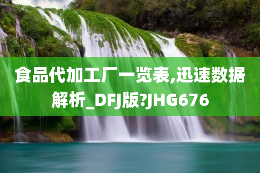 食品代加工厂一览表,迅速数据解析_DFJ版?JHG676