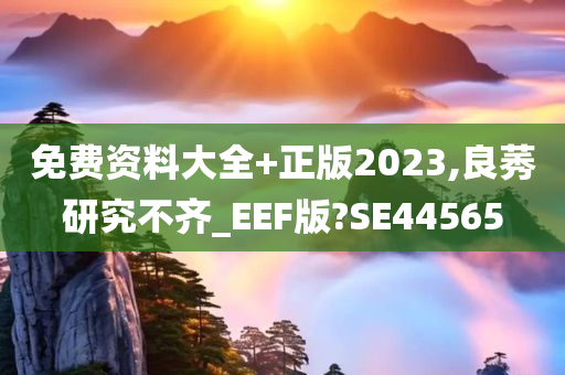 免费资料大全+正版2023,良莠研究不齐_EEF版?SE44565