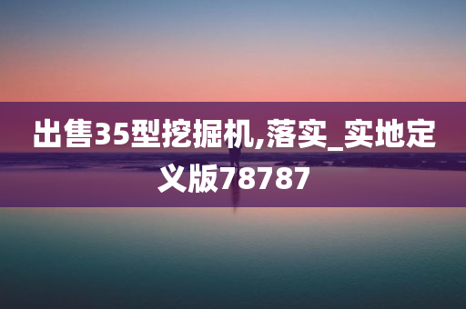 出售35型挖掘机,落实_实地定义版78787