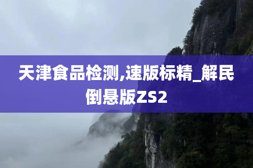 天津食品检测,速版标精_解民倒悬版ZS2