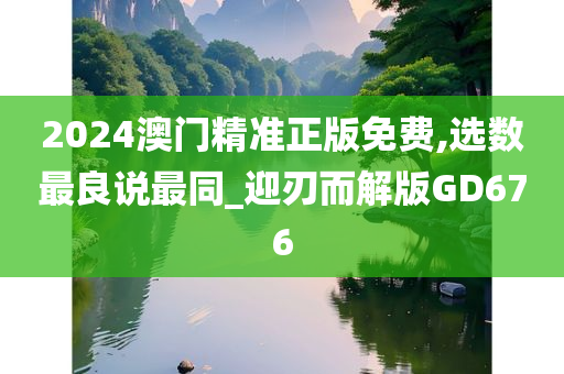 2024澳门精准正版免费,选数最良说最同_迎刃而解版GD676