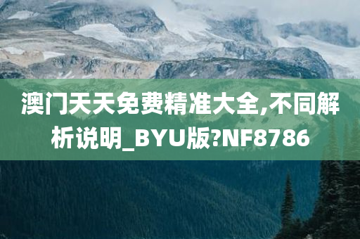 澳门天天免费精准大全,不同解析说明_BYU版?NF8786