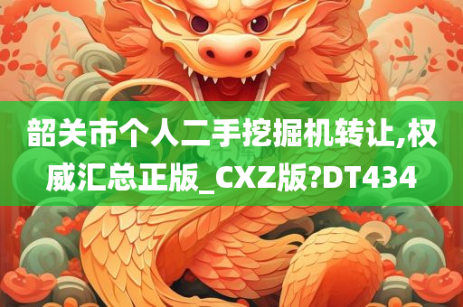 韶关市个人二手挖掘机转让,权威汇总正版_CXZ版?DT434