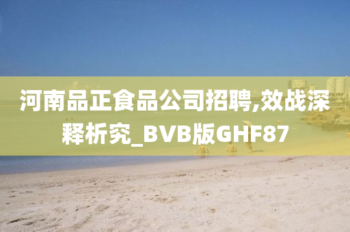 河南品正食品公司招聘,效战深释析究_BVB版GHF87