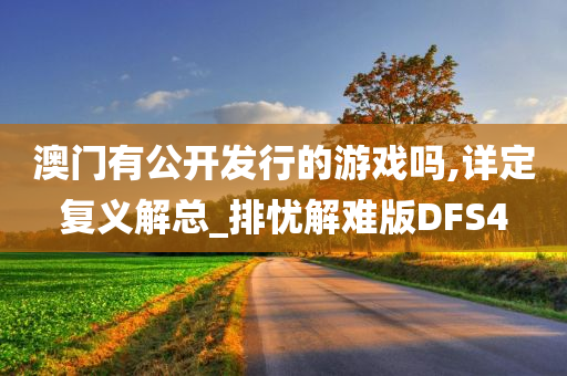 澳门有公开发行的游戏吗,详定复义解总_排忧解难版DFS4