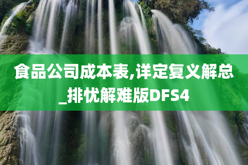 食品公司成本表,详定复义解总_排忧解难版DFS4