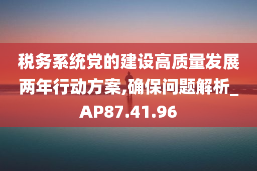 税务系统党的建设高质量发展两年行动方案,确保问题解析_AP87.41.96