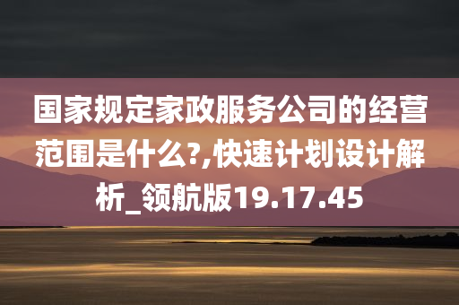 国家规定家政服务公司的经营范围是什么?,快速计划设计解析_领航版19.17.45