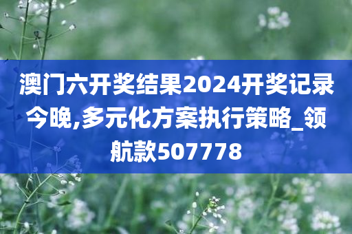 澳门六开奖结果2024开奖记录今晚,多元化方案执行策略_领航款507778