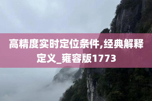 高精度实时定位条件,经典解释定义_雍容版1773