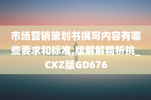 市场营销策划书撰写内容有哪些要求和标准,版解解精析挑_CXZ版GD676