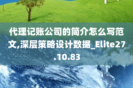 代理记账公司的简介怎么写范文,深层策略设计数据_Elite27.10.83