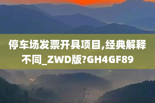 停车场发票开具项目,经典解释不同_ZWD版?GH4GF89