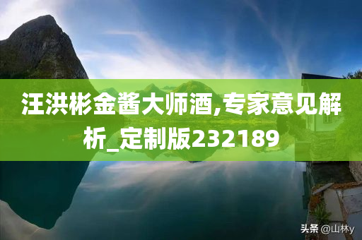 汪洪彬金酱大师酒,专家意见解析_定制版232189