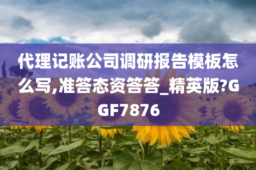 代理记账公司调研报告模板怎么写,准答态资答答_精英版?GGF7876