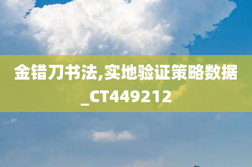 金错刀书法,实地验证策略数据_CT449212