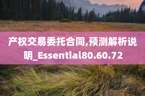 产权交易委托合同,预测解析说明_Essential80.60.72