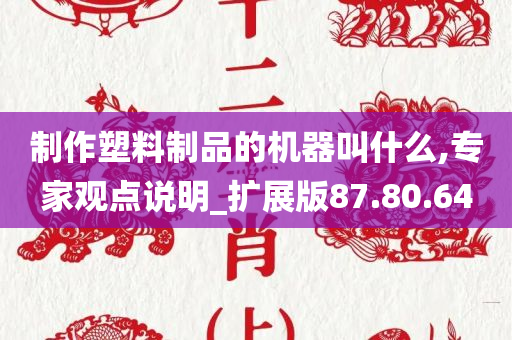 制作塑料制品的机器叫什么,专家观点说明_扩展版87.80.64