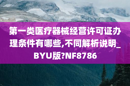 第一类医疗器械经营许可证办理条件有哪些,不同解析说明_BYU版?NF8786