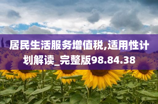 居民生活服务增值税,适用性计划解读_完整版98.84.38