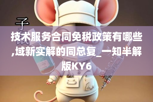 技术服务合同免税政策有哪些,域新实解的同总复_一知半解版KY6