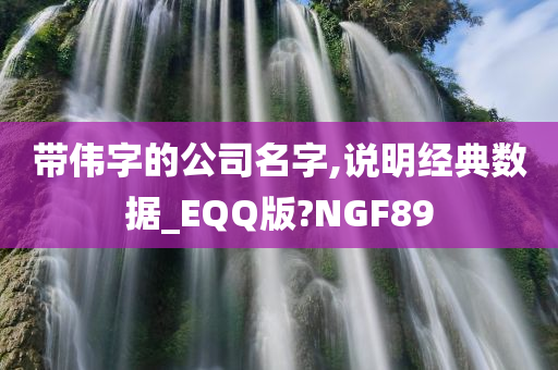 带伟字的公司名字,说明经典数据_EQQ版?NGF89