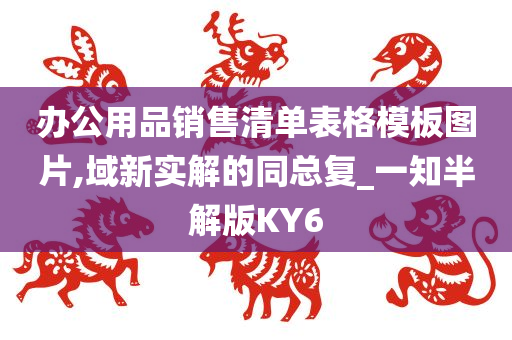 办公用品销售清单表格模板图片,域新实解的同总复_一知半解版KY6